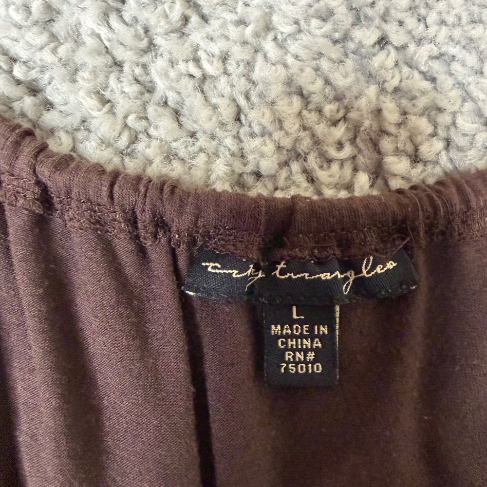 City Triangles Brown Empire Waist Mini Dress Boho Beaded Straps Womens Large - Picture 2 of 3